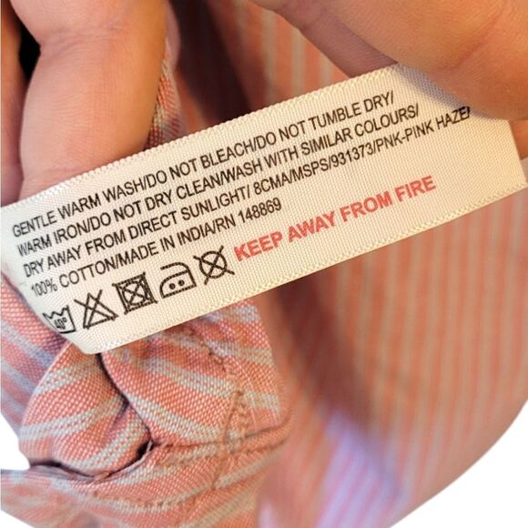 Fat Face Red Striped 100% Cotton Button Down Shirt - Picture 5 of 7